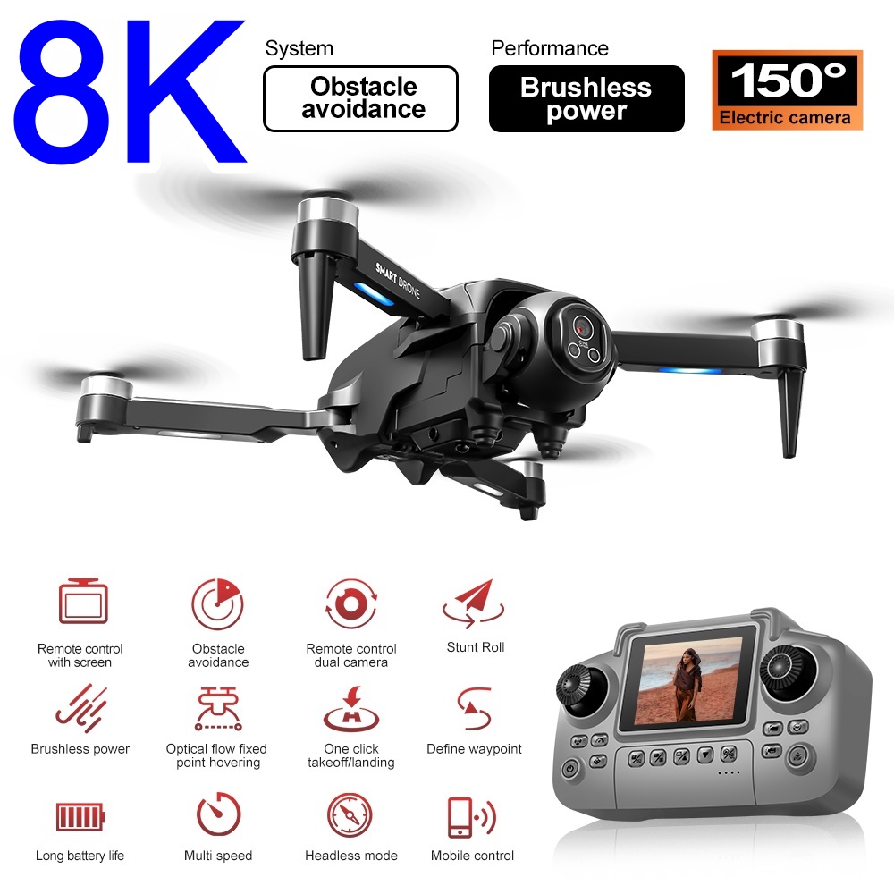 Dron sin Escobillas 8K con HD  - Rc Helicopter Large reseña y precio